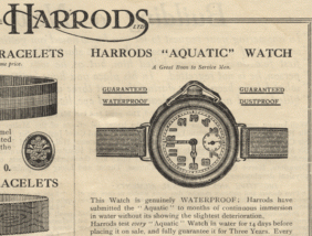 Antique 1918 Print HARRODS Men's Women's & WW1 Service Wrist Watches Advert #2 