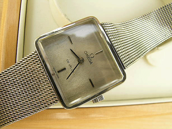 Omega De Ville ladies white gold on steel boxed 1973 Vintage